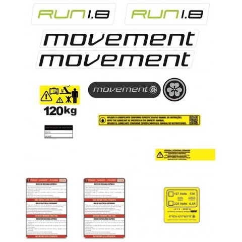 KIT ADESIVO ESTEIRA LX - RUN 1.8 - MOVEMENT 08 KIT Casa Harmonia