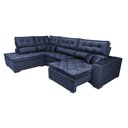 Ver imagem 7 de Sofá de Canto Retrátil e Reclinável Esquerdo 3,40x2,36m Molas Cama inBox Espanha Velusoft Azul