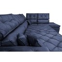 Ver imagem 4 de Sofá de Canto Retrátil e Reclinável Esquerdo 3,40x2,36m Molas Cama inBox Espanha Velusoft Azul