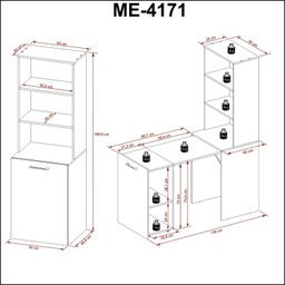 Armário com Mesa Retrátil ME4171 Tecnomobili - 6
