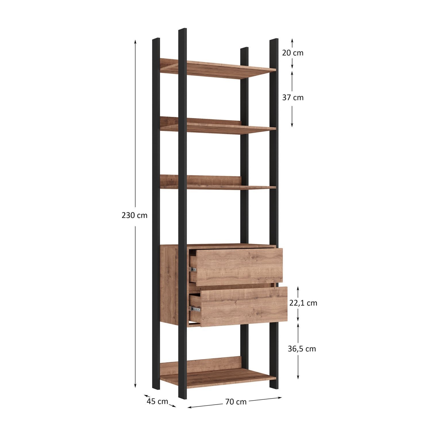 Estante Closet Industrial 2 Gavetas 5 Prateleiras M116  - 2