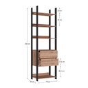 Ver imagem 2 de Estante Closet Industrial 2 Gavetas 5 Prateleiras M116 Marrom/Preto/Solanum