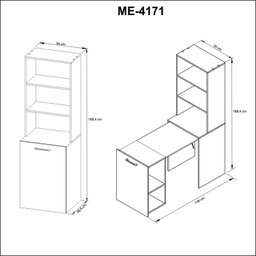 Armário com Mesa Retrátil ME4171 Tecnomobili - 3