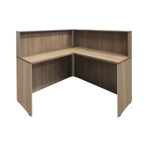 Balcão Recepção Atendimento em L com 1 passa fio no tampo Novo - SM Corporativo - 119AX120/120LX45P 