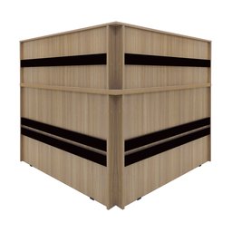 Balcão Recepção Atendimento em L com 1 passa fio no tampo Novo - SM Corporativo - 119AX120/120LX45P  - 2