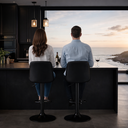 Ver imagem 6 de Kit 2 Banqueta Alta Premium para Cozinha, Área Gourmet e Bar Encosto Anatômico Base Metálica Preta