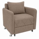 Ver imagem 2 de Sofá Cama Solteiro 1 Lugar 175cm Daiana Suede Capuccino Império Decor