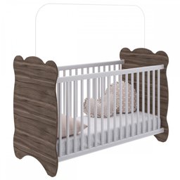 Berço com Armação Mosquiteiro Carvalho/Branco 7000 - Percasa - 2