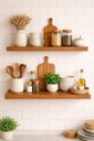Ver imagem 2 de Kit 4 Prateleiras MDF 50x20 Moderna Suporte Invisivel 25mm Italian Noce