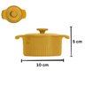 Cocotte Assar E Servir 10 Cm Mini Panela Coloridos Germer Porcelanas Amarelo - 2