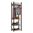 Ver imagem 2 de Guarda Roupa Closet Industrial 4 Prateleiras 1 Cabideiro M117 Marrom/Preto/Solanum