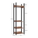 Ver imagem 4 de Guarda Roupa Closet Industrial 4 Prateleiras 1 Cabideiro M117 Marrom/Preto/Solanum