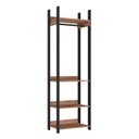 Ver imagem 3 de Guarda Roupa Closet Industrial 4 Prateleiras 1 Cabideiro M117 Marrom/Preto/Solanum