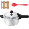 Panela de Pressão 3 Litros Antiaderente Fechamento Externo + Descanso Quadrado + Colher de Silicone  - 1