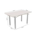 Ver imagem 4 de Conjunto: Mesa de Cozinha Elba Tampo Madeirado C/ Vidro 160cm e 6 Cadeiras Holanda Cromada/off White