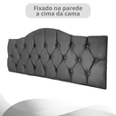 Ver imagem 2 de Cabeceira Cama Casal Botões Provençal Cinza Suede Painel 60cm Altura Rbl
