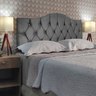 Cabeceira Cama Casal Botões Provençal Cinza Suede Painel 60cm Altura Rbl - 1