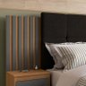 Cabeceira Ripada Estofada Casal / Queen / King com 2 Criados Suíça Rv Móveis Cinamomo/grafite - 4