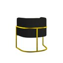Ver imagem 2 de Poltrona Corino Decorativa Lua Recepção Base Ferro Gold Cor:preto