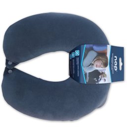 Kit 2 Travesseiro Pescoço Almofada Viagem Travel Plush Nap Cinza - 2