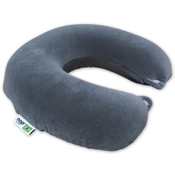 Kit 2 Travesseiro Pescoço Almofada Viagem Travel Plush Nap Cinza - 4