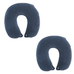 Kit 2 Travesseiro Pescoço Almofada Viagem Travel Plush Nap Cinza - 1