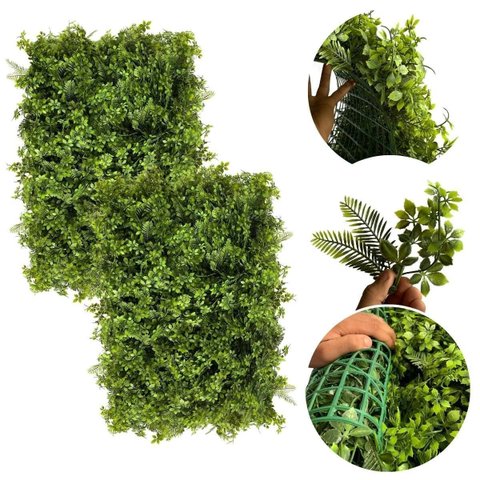21 Painel de Folhagem Artificial para Varanda Área Gourmet e Jardim Vertical Decorativo