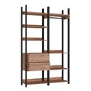 Ver imagem 3 de Guarda Roupa Closet Industrial 2 Gavetas 6 Prateleiras com Cabideiro M118 Marrom/Preto/Solanum