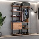 Ver imagem 1 de Guarda Roupa Closet Industrial 2 Gavetas 6 Prateleiras com Cabideiro M118