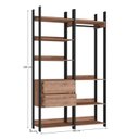 Ver imagem 4 de Guarda Roupa Closet Industrial 2 Gavetas 6 Prateleiras com Cabideiro M118 Marrom/Preto/Solanum