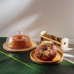 Bandeja de Bambu Round 20cm Lyor Prato Redondo Servir Mesa Posta Decoração - 2