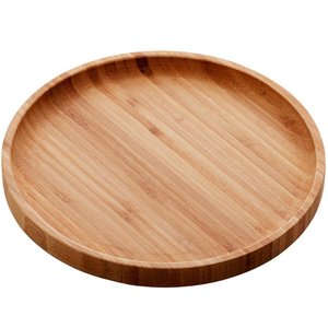 Bandeja de Bambu Round 20cm Lyor Prato Redondo Servir Mesa Posta Decoração