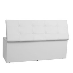 Calçadeira Baú Casal 1,40m Berlim Material Sintético Branco Dal Poz Estofados - 2