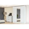 Guarda Roupa Solteiro 3 Portas de Correr (1 C/ Espelho) H563 Branco - Kappesberg - 4
