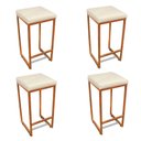 Ver imagem 1 de Banqueta Alta para Cozinha Industrial Kit 4 Nick Bronze e Sintético D03 - D’Rossi