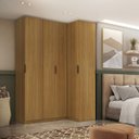 Ver imagem 1 de Guarda Roupa Canto Reto 4 Portas Mdf Altezza Clean Belmax:freijó