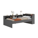 Ver imagem 4 de Cama Solteiro com Nicho 220x80cm Aria Cinza/Grafite