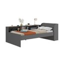 Ver imagem 2 de Cama Solteiro com Nicho 220x80cm Aria Cinza/Grafite