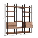 Ver imagem 2 de Guarda Roupa Solteiro Industrial 4 Gavetas 1 Cabideiro M119 Marrom/Preto/Solanum