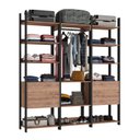 Ver imagem 4 de Guarda Roupa Solteiro Industrial 4 Gavetas 1 Cabideiro M119 Marrom/Preto/Solanum