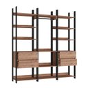 Ver imagem 3 de Guarda Roupa Solteiro Industrial 4 Gavetas 1 Cabideiro M119 Marrom/Preto/Solanum