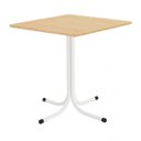 Ver imagem 1 de Mesa de Jantar Quadrada 70cm Branca Tampo Madeira Pinus