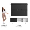 Ver imagem 6 de Rack Madesa Dubai e Painel para Tv até 65 Polegadas com Pés - Branco/preto 7377