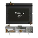 Ver imagem 4 de Rack Madesa Dubai e Painel para Tv até 65 Polegadas com Pés - Branco/preto 7377