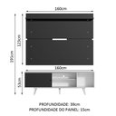Ver imagem 3 de Rack Madesa Dubai e Painel para Tv até 65 Polegadas com Pés - Branco/preto 7377