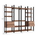 Ver imagem 4 de Guarda Roupa Casal Industrial 4 Gavetas 2 Cabideiros M120 Marrom/Preto/Solanum