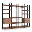 Ver imagem 2 de Guarda-Roupa Casal Closet Industrial com 4 Gavetas Marrom/Preto/Solanum