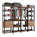 Ver imagem 2 de Guarda Roupa Casal Industrial 4 Gavetas 2 Cabideiros M120 Marrom/Preto/Solanum