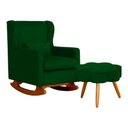 Ver imagem 1 de Poltrona C/ Puff Balanço Amamentação Aurora Suede Verde - Lm Decor