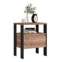 Ver imagem 2 de Mesa de Cabeceira Industrial 1 Gaveta M122 Marrom